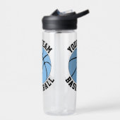 Name und Nummer des hellblauen Basketball-Spielert Trinkflasche (Links)