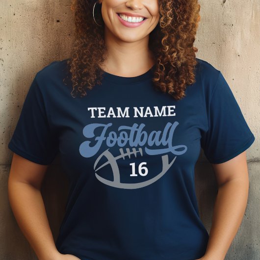 Name und Nummer des Navy Blue-Football-Spielers Tri-Blend Shirt