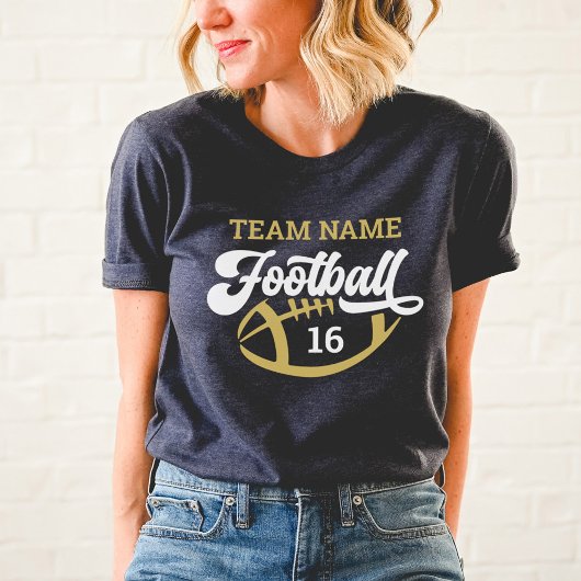 Name und Nummer des Navy Blue-Football-Spielers Tri-Blend Shirt