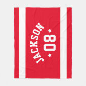 Name und Nummer des personalisierten Athleten Fleecedecke (Vorderseite)