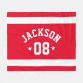 Name und Nummer des personalisierten Athleten Fleecedecke (Vorderseite (Horizontal))