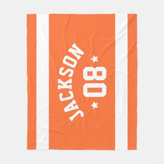 Name und Nummer des personalisierten Athleten Fleecedecke (Vorderseite)