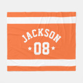 Name und Nummer des personalisierten Athleten Fleecedecke (Vorderseite (Horizontal))