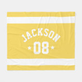 Name und Nummer des personalisierten Athleten Fleecedecke (Vorderseite (Horizontal))