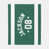 Name und Nummer des personalisierten Athleten Grün Fleecedecke (Vorderseite)
