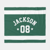 Name und Nummer des personalisierten Athleten Grün Fleecedecke (Vorderseite (Horizontal))