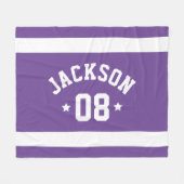 Name und Nummer des personalisierten Athleten Lila Fleecedecke (Vorderseite (Horizontal))