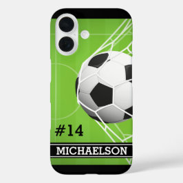 Name und Nummer des personalisierten Fußballspiele iPhone 16 Hülle