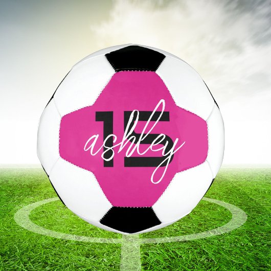 Name und Nummer des Personalisierten Pink-Pins Fußball