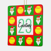 Name und Nummer des Softball-Players Keramikornament (Links)