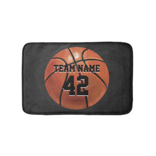Name und Nummer des Teams Basketball Badematte