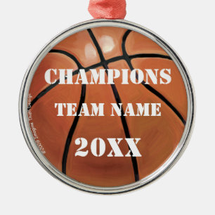 Name und Nummer des Teams Basketball Ornament Aus Metall