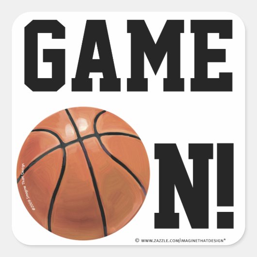 Name und Nummer des Teams Basketball Quadratischer Aufkleber (Vorderseite)