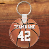 Name und Nummer des Teams Basketball Schlüsselanhänger (Vorderseite)