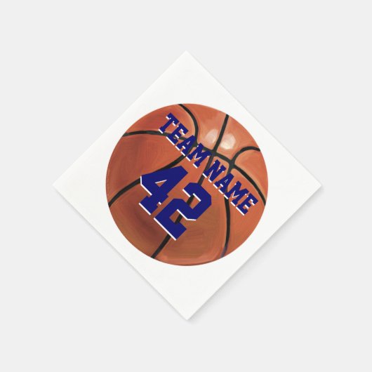 Name und Nummer des Teams Basketball Serviette (Ecke)