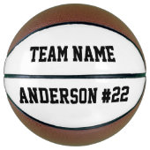 Name und Nummer des Teams und Spieler Basketball (Vorderseite)