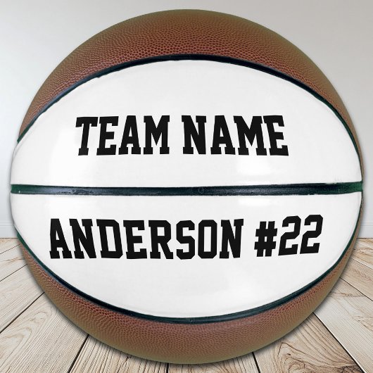Name und Nummer des Teams und Spieler Basketball