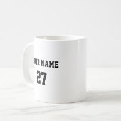 Name und Nummer Personalisiert Kaffeetasse (Vorderseite Links)