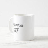 Name und Nummer Personalisiert Kaffeetasse (Vorderseite Links)