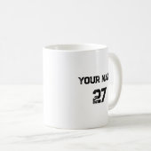 Name und Nummer Personalisiert Kaffeetasse (VorderseiteRechts)