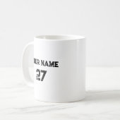 Name und Nummer Personalisiert Kaffeetasse (Vorderseite Links)