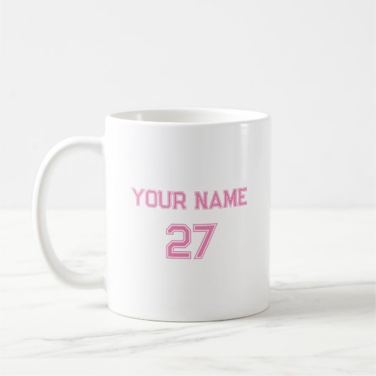 Name und Nummer Personalisiert Kaffeetasse (Links)