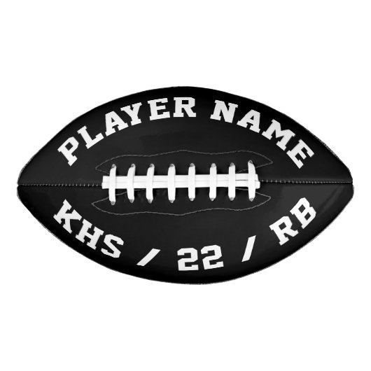 Name und Nummer, Schule und Position des benutzerd Football (Vorderseite)