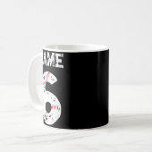 Name und nummeriertes 6 Baseball Baseball Team T-S Kaffeetasse (Vorderseite Links)