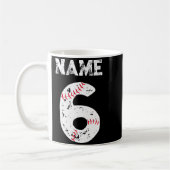 Name und nummeriertes 6 Baseball Baseball Team T-S Kaffeetasse (Links)