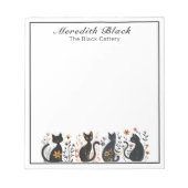 Name und Personalisierte Reihe von Schwarzkatzen Notizblock (Vorderseite)