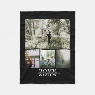 Name und Personalisiertes Jahr der Fotocollage Fleecedecke