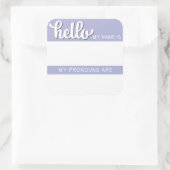 Name und Pronoun Tag - Lilac Platz Quadratischer Aufkleber (Tasche)