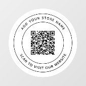 Name und QR-Code Ihrer Business-Website hinzufügen Fensteraufkleber (Blatt)