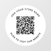 Name und QR-Code Ihrer Business-Website hinzufügen Fensteraufkleber (Blatt)