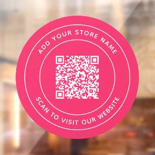 Name und QR-Code Ihrer Website in benutzerdefinier Fensteraufkleber