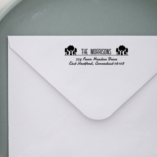 Name und Rücksendeadresse der Baumkopie Permastempel