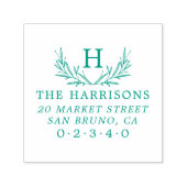 Name und Rücksendeadresse der botanischen Monogram Permastempel (Design)