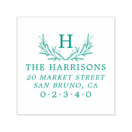 Name und Rücksendeadresse der botanischen Monogram Permastempel