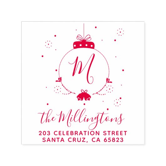 Name und Rücksendeadresse der Christmas Bauble Permastempel (Design)