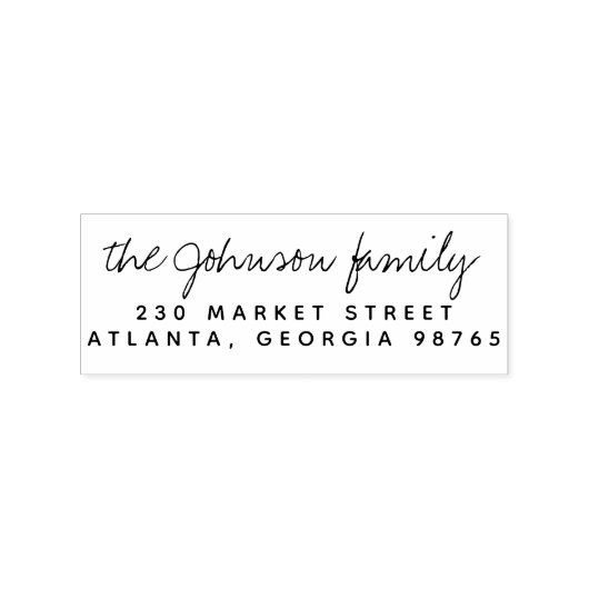 Name und Rücksendeadresse der Curry Handwriting-Fa Gummistempel (Prägung)