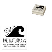 Name und Rücksendeadresse der einfachen Wave-Famil Gummistempel (Stempel)
