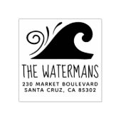 Name und Rücksendeadresse der einfachen Wave-Famil Gummistempel (Prägung)