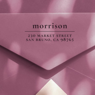 Name und Rücksendeadresse der Familie mit Fettabsa Permastempel