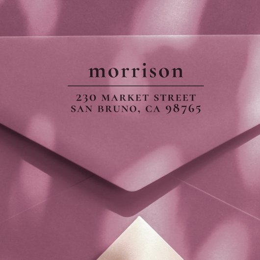 Name und Rücksendeadresse der Familie mit Fettabsa Permastempel