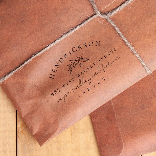 Name und Rücksendeadresse der klassischen botanisc Gummistempel