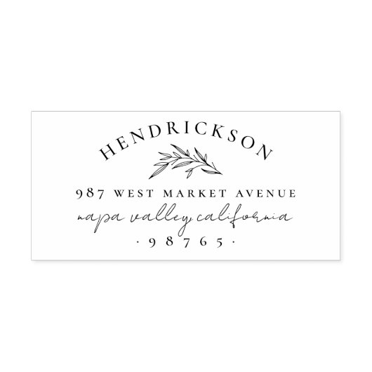 Name und Rücksendeadresse der klassischen botanisc Permastempel (Design)