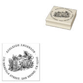 Name und Rücksendeadresse der modernen Blumen-Kame Gummistempel (Stempel)