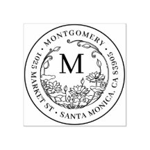 Name und Rücksendeadresse der Monogrammfamilie Flo