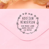 Name und Rücksendeadresse des handgezeichneten Blu Permastempel