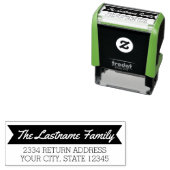 Name und Rücksendeadresse mit einfachem Banner Permastempel (Beispiel)